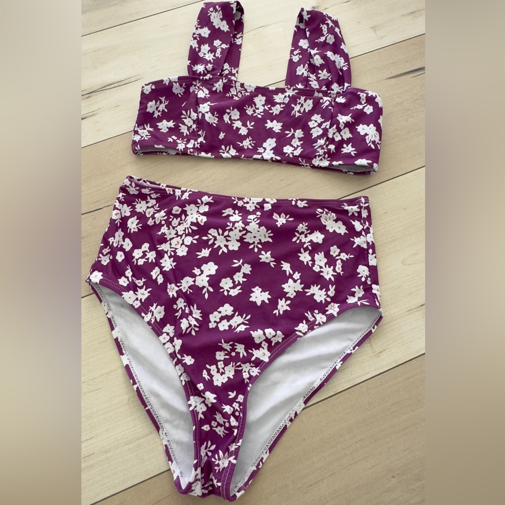 Floral Purple Swim Set